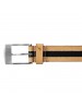 Fastrack Beige Single-Sided Leather Belt with Matt Black Finish Pin Buckle for