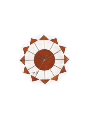 Sinar Quartz Glass & Wooden Wall Clock SQ-8417 ( 30cmx30cmx4.5cm)