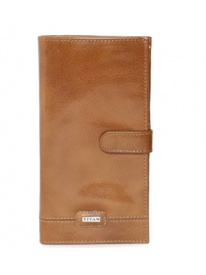 TITAN Tan Leather Bifold Wallet for Men-TW212LM1TN
