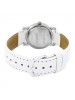 Maxima Analog Silver Dial  Watch & White Leather Strap For Women-25638LMLI
