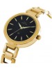 Maxima Analog Black Dial  Watch & Golden Stainless Steel Strap for Women-55855BMLY