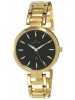 Maxima Analog Black Dial  Watch & Golden Stainless Steel Strap for Women-55855BMLY