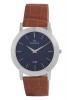 Maxima Analog Blue Dial Watch & Brown Leather Strap For Men-42121LMGI