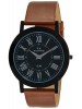 Maxima Analog Black Dial Watch & Brown Leather Strap For Men-47710LMGB