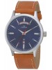 Maxima Analog Blue Dial Watch with Day & Date Function & Brown Leather Strap for Men-54115LMGI
