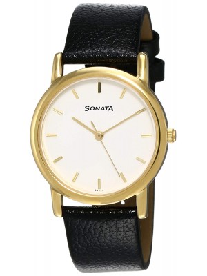 Sonata Analog White Dial Men's Watch -NJ7987YL02W