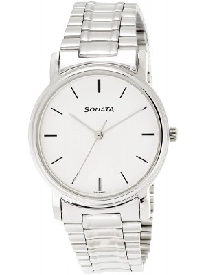 Sonata Analog White Small Dial Men's Watch -NL1013SM01