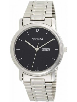 Sonata Analog Black Small Dial Men's Watch