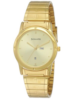 Sonata Analog Gold Dial Men's Watch -NM7023YM08 / NL7023YM08