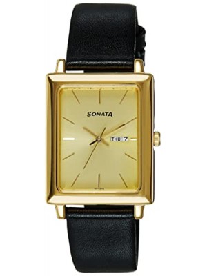 Sonata Analog Gold Dial Men's Watch -NL7078YL04