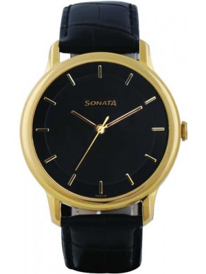 Sonata Sleek Analog Black Dial Men's Watch-NL7128YL01