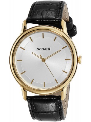 Sonata Sleek Analog Silver Dial Men's Watch-NL7128YL02