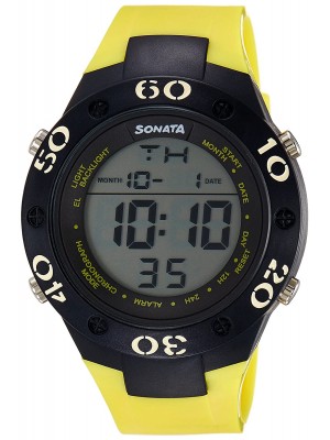 Sonata Superfibre Digital Grey Dial Men's Watch -NL77035PP03