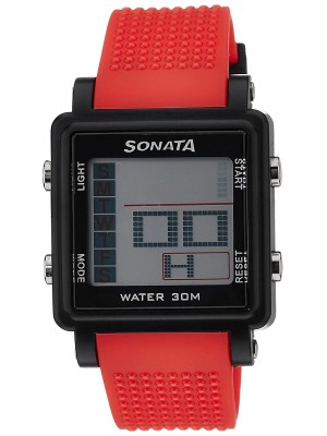 Sonata Super Fibre Digital Grey Dial Men's Watch -NL77043PP03