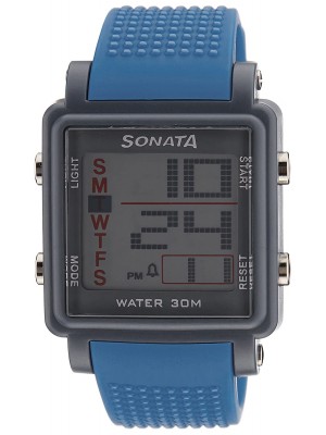 Sonata Super Fibre Digital Grey Dial Men's Watch - NL77043PP04