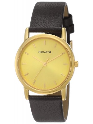 Sonata Analog Gold Dial Men's Watch -NL7987YL01W