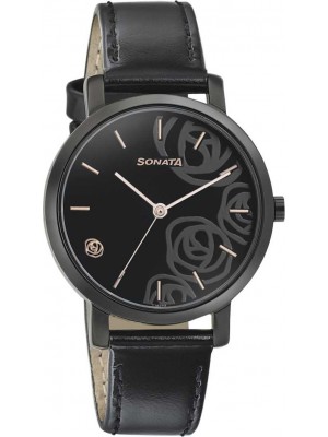 Sonata Onyx Analog Black Dial Women's Watch-8164NL02
