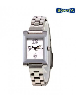 Sonata 8980SM02 Share   Silver Dial Silver Metal Strap Watch