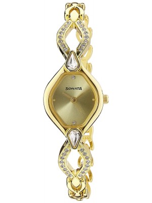 Sonata Analog Gold Dial Women's Watch -NL8063YM04