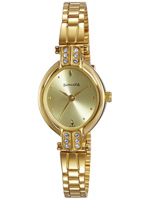 Sonata Analog Gold Dial Women's Watch - NL8064YM01