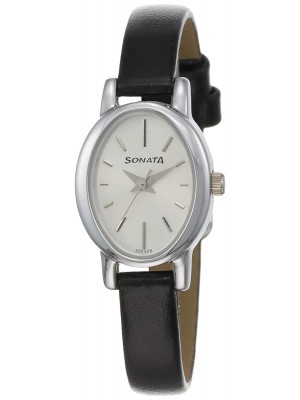 Sonata Analog White Dial Women's Watch -NM8100SL01
