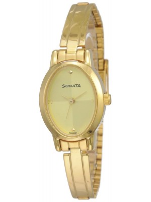 Sonata Analog Gold Dial Women's Watch -NL8100YM02