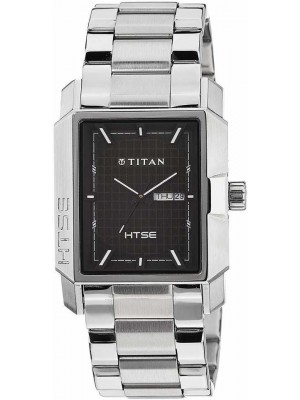 Titan Black Dial Analog HTSE Watch & Silver Stainless Steel Strap HTSE  for Men-1549SM01