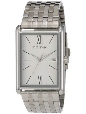 TITAN Workwear Silver Dial Analog Watch  & Stainless Steel Strap for Men-1731SM01