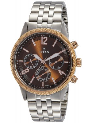 Titan Neo Analog Brown Dial Men's Watch-NL1734KM03