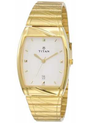 Titan White Dial Analog Watch with Date Function & Stainless Steel Strap for Men-NL9315YM01