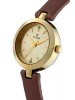 Titan Champagne Dial Analog Watch & Brown Leather Strap for Women-2598YL01