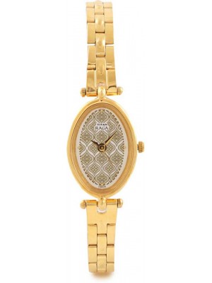 Titan Off White Dial Analog Watch & Golden Stainless Steel Strap for Women-NF2418YM04