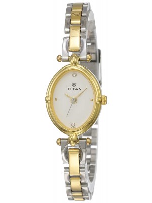 Titan Silver Dial Analog Watch & Two Toned Stainless Steel Strap  for Women-NK2419BM01
